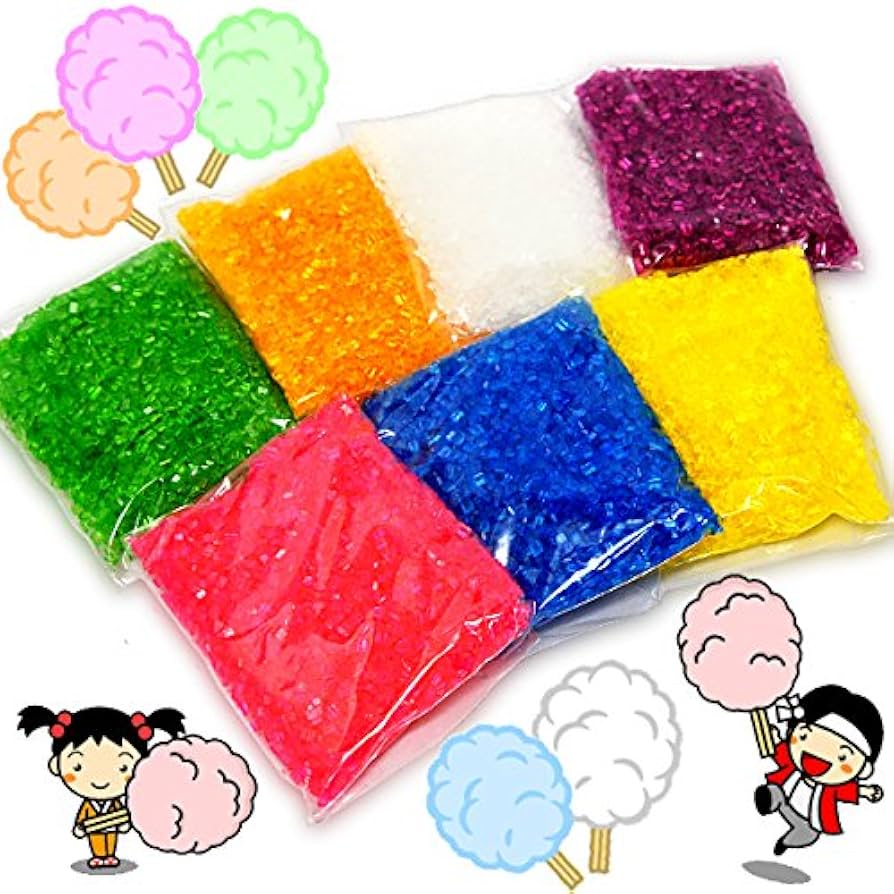 Amazon.co.jp: 綿菓子用 カラーザラメ 7色セット 各100g入